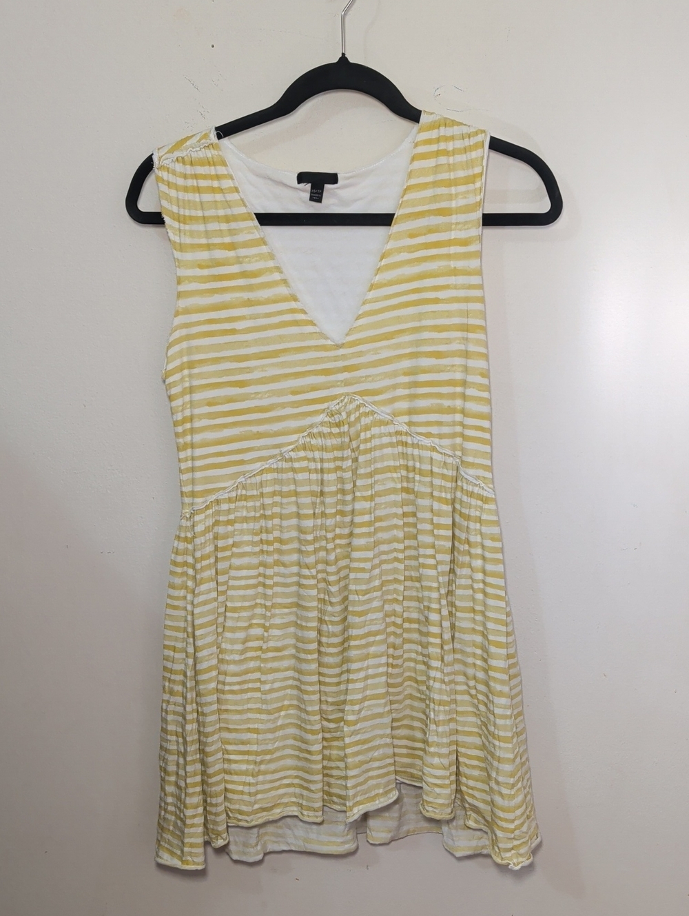 ATM Anthony Thomas Melillo Slub Jersey Knit Dress Yellow White Stripes Size XS